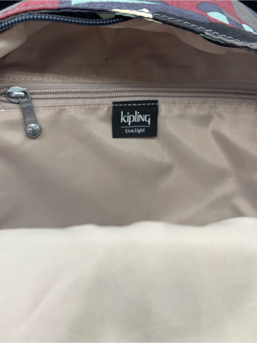 Kipling Paola Mini Backpack Camo Tonal Design Compact Lightweight Blue Gray - Picture 7 of 10